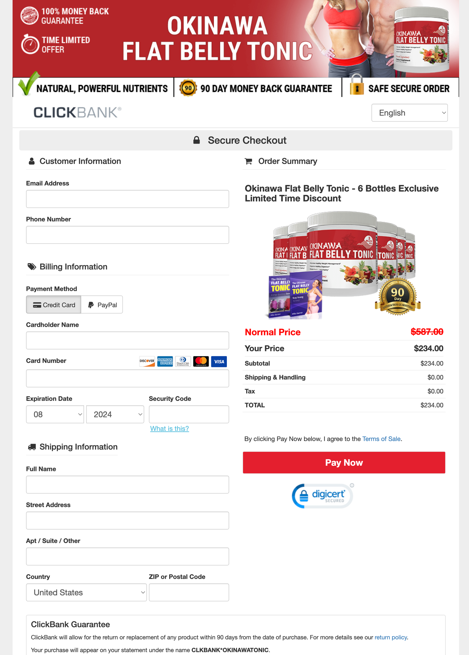 Okinawa Flat Belly Tonic Official Website Secure Order Page